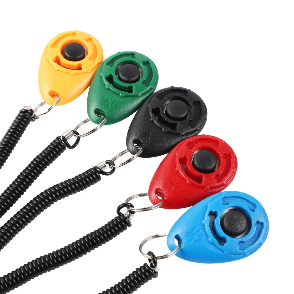 Dog Training Clicker Pet Cat Plastic New Dogs Click Trainer Aid Tools Adjustable Wrist Strap