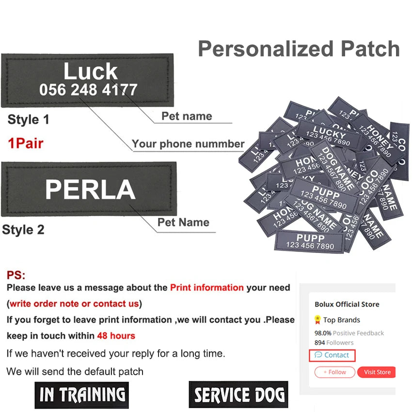 NO PULL Reflective Breathable Adjustable Pet Harness