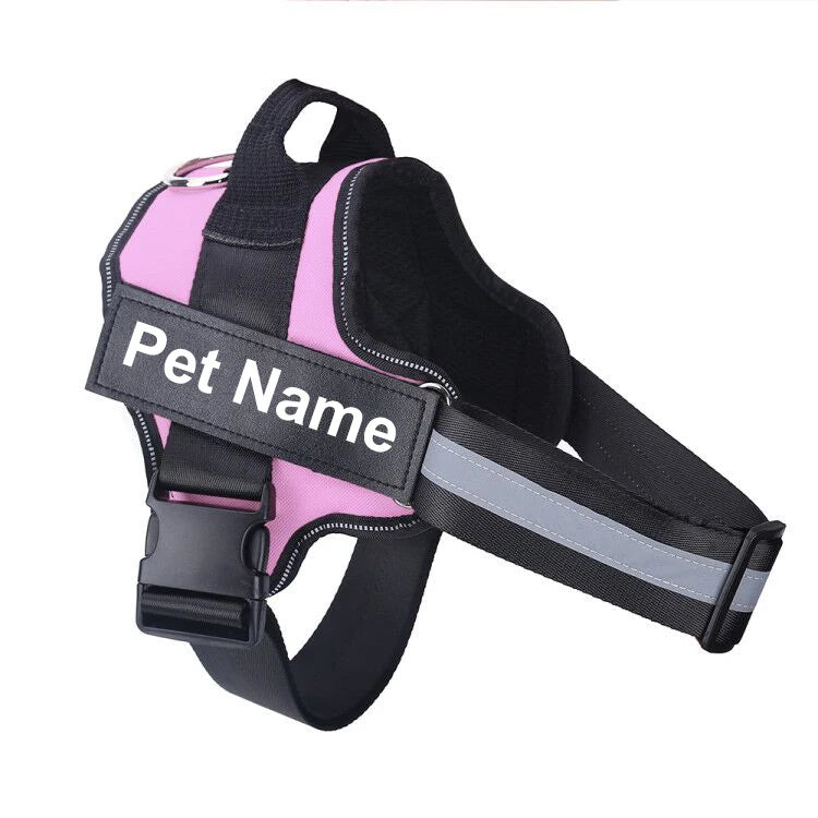 NO PULL Reflective Breathable Adjustable Pet Harness