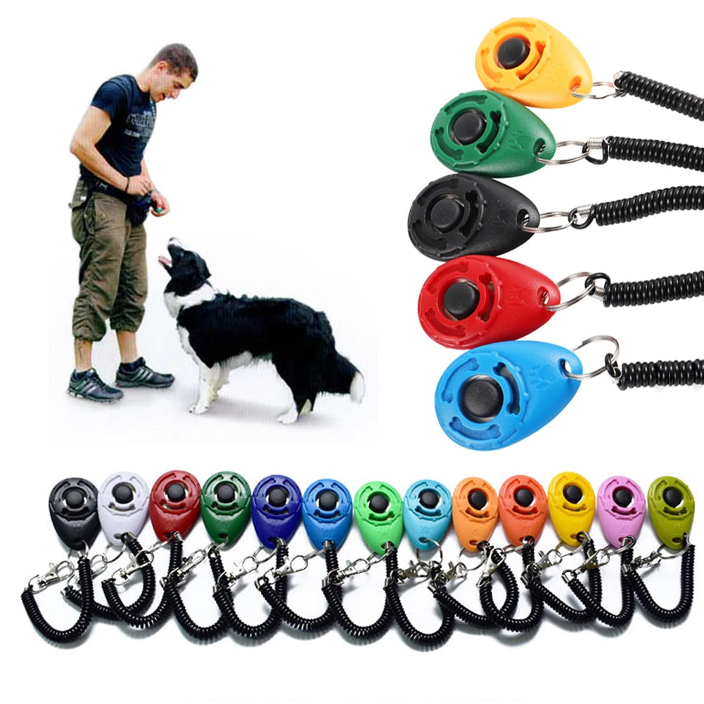 Dog Training Clicker Pet Cat Plastic New Dogs Click Trainer Aid Tools Adjustable Wrist Strap