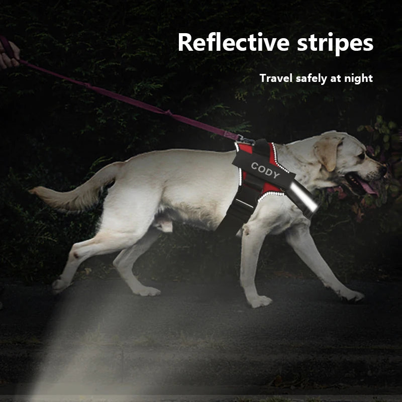 NO PULL Reflective Breathable Adjustable Pet Harness
