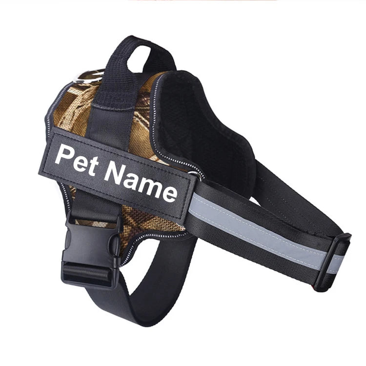 NO PULL Reflective Breathable Adjustable Pet Harness