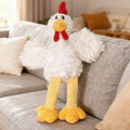 Realistic Squeaky Long Leg Chicken Plush Toy Soft Fabric Chewable Pet Companion Toy for Dogs Cats