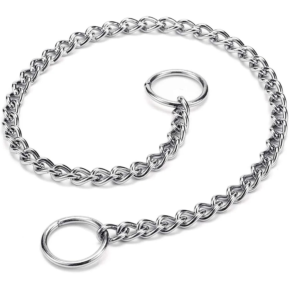 Dog Choke Collar Chew-proof Metal Dog Slip Chain Pinch Collars for Small Medium Large Dogs Training