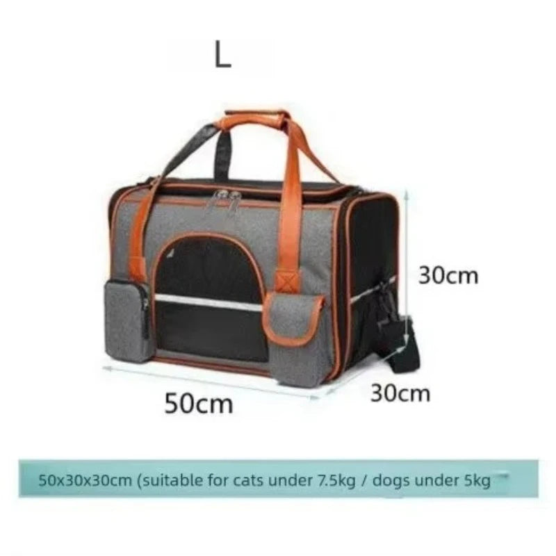 Dog Pet Carrier Bag Multiple Storage Pockets Cat Travel Handbag for Medium Cats, Puppy, Rabbits