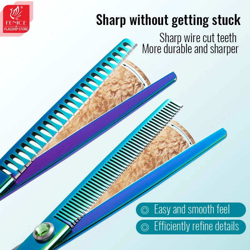 Steel 7.5 Inch Dog Beauty Scissors Pet Dogs Grooming Scissors Set Straight&Curved &Thinner&Chunker Shears Kits