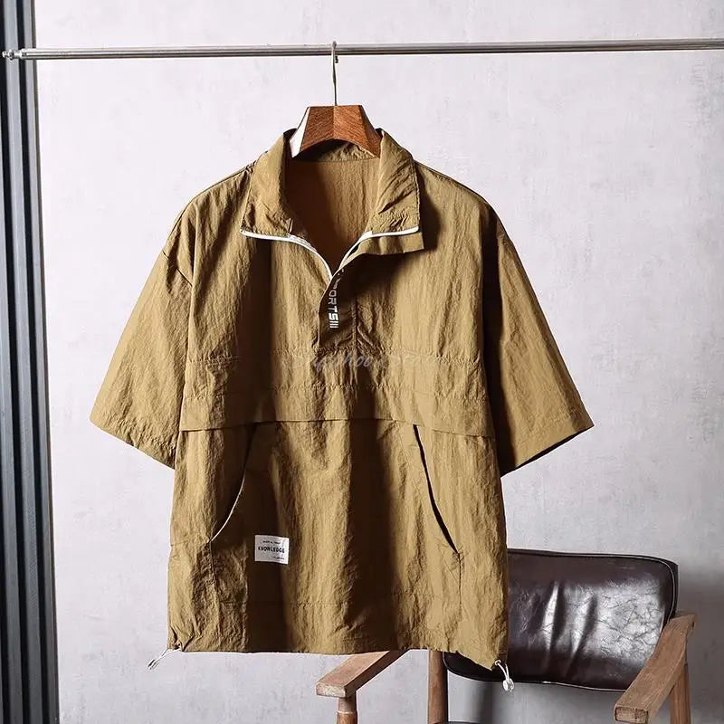 M/L/XL/2XL/3XL Pet Groomer Lapel Work Clothes Unisex Summer Salon Hairdressers Wrap Short Sleeves