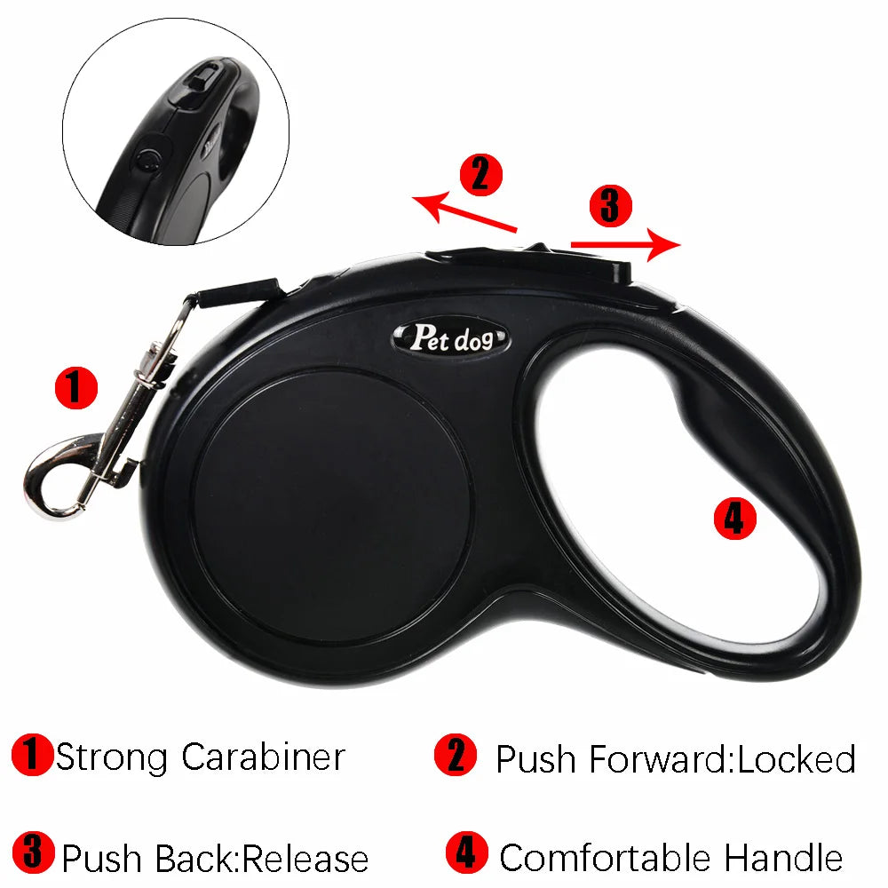 Pet Dog Leash for Small Medium Dogs Cats Walking Automatic Retractable Extending Puppy Solid Roulette