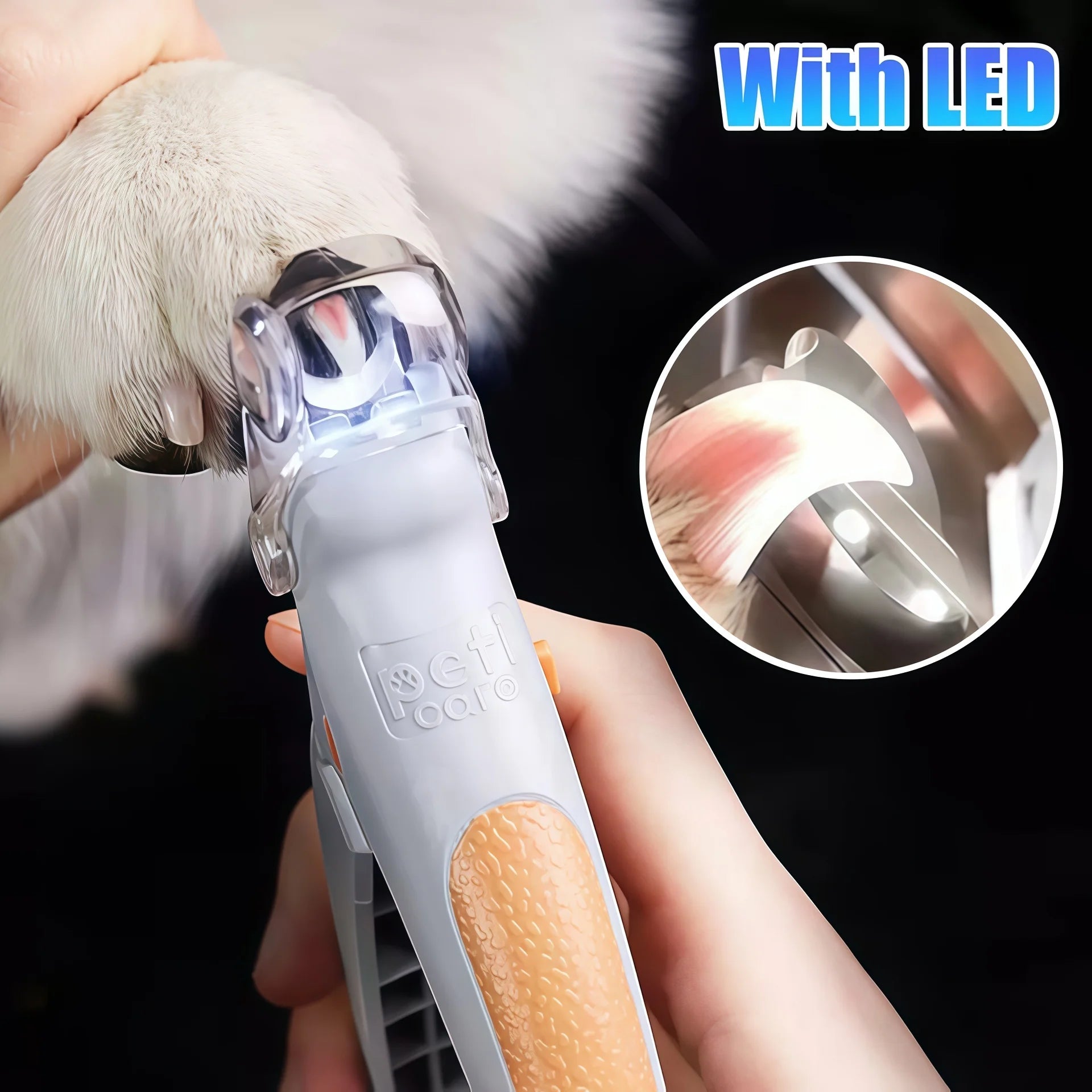 Professional Pet Nail Clipper Scissors With LED Light Cat Dog Nail Clipper Tool Scissors