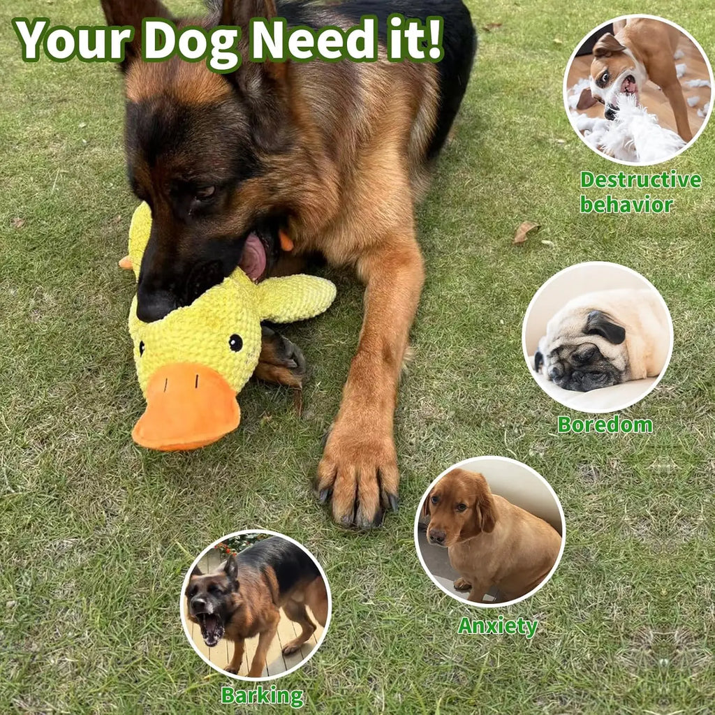 Duck dog toy plush chew resistant durable dog toy with quacking sound