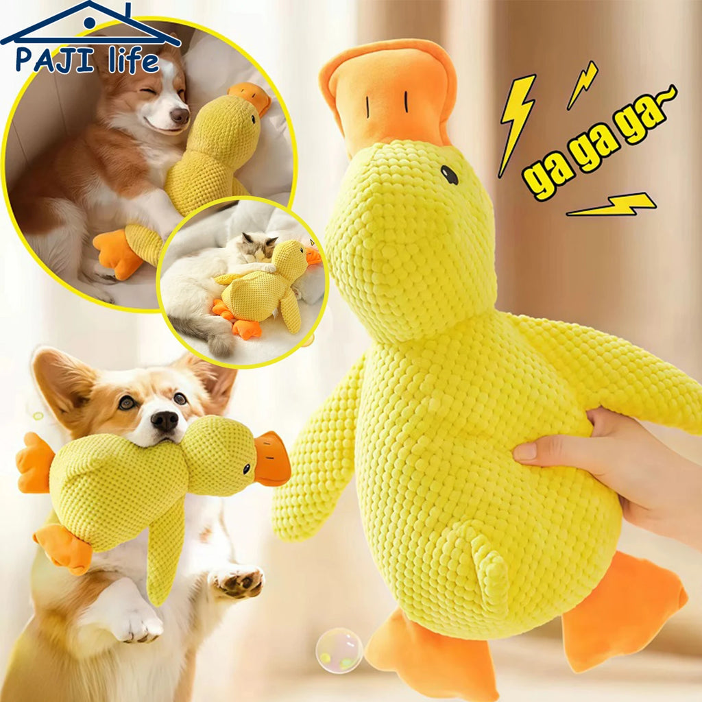Duck dog toy plush chew resistant durable dog toy with quacking sound