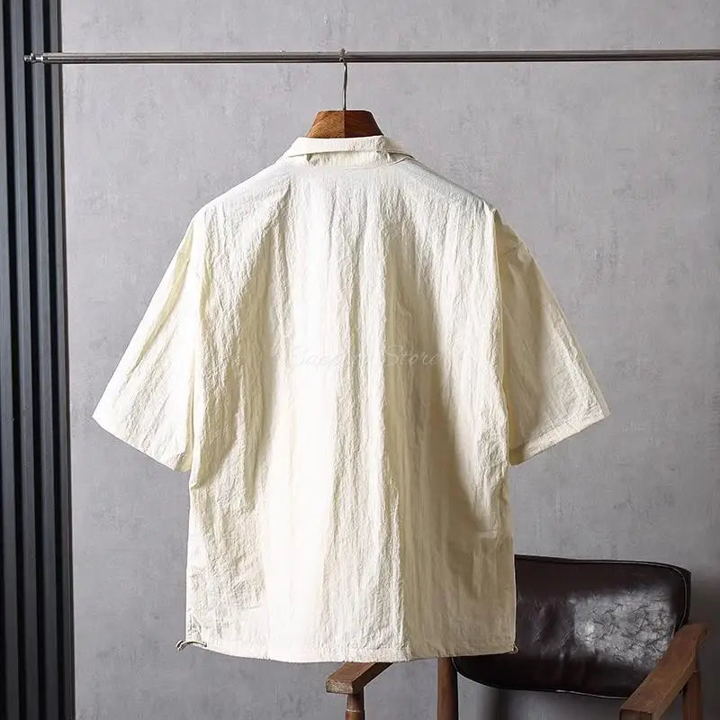 M/L/XL/2XL/3XL Pet Groomer Lapel Work Clothes Unisex Summer Salon Hairdressers Wrap Short Sleeves