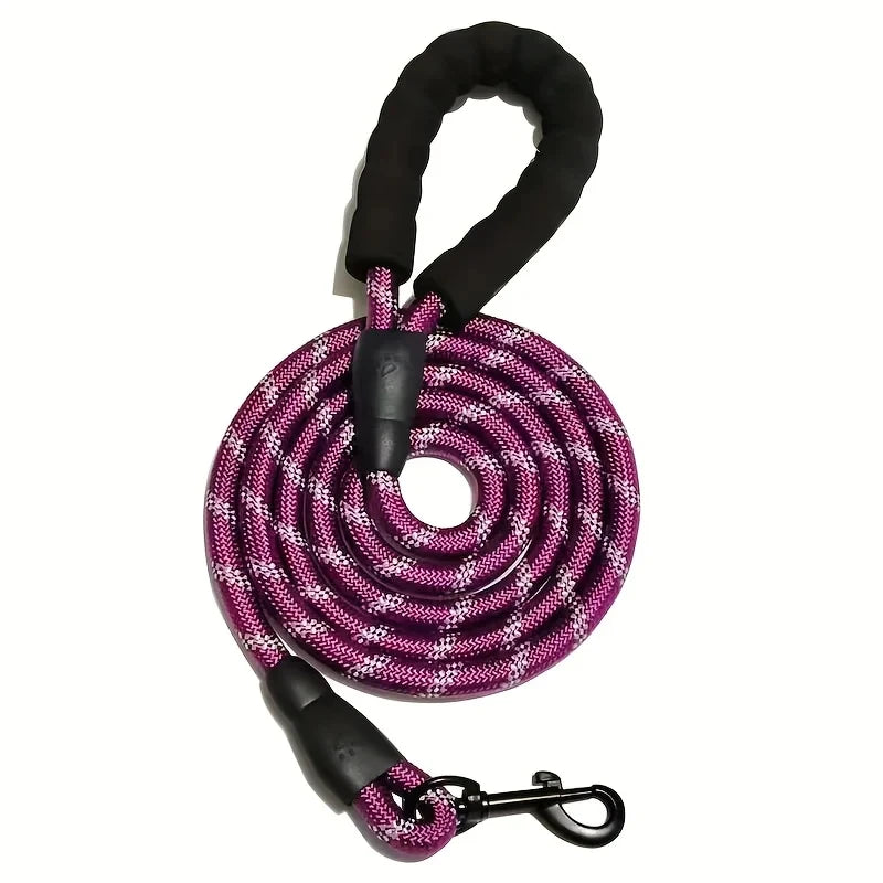 Reflective Dog Leash With Comfortable Padded Handle - Double Heavy Duty Traction Rope For Strong Dogs