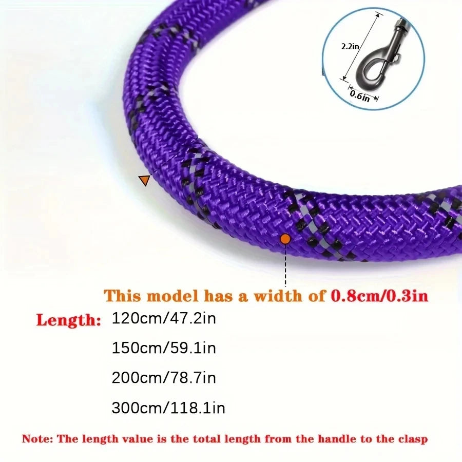 Reflective Dog Leash With Comfortable Padded Handle - Double Heavy Duty Traction Rope For Strong Dogs