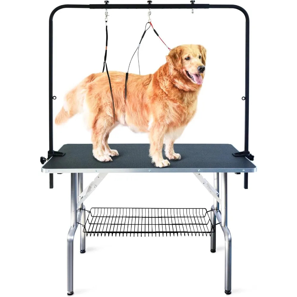 US Shipping 46 Inch Dog Grooming Table Professional Adjustable Height Large Pet Wash Station