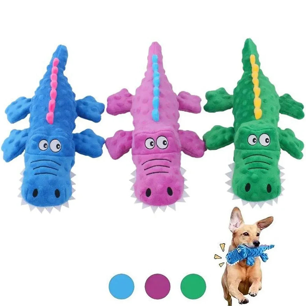 Indestructible Robust Crocodiles Dog Toy Unbreakable Stuffed Plush Dog Toy for Aggressive Chewer Interactive Dog Toy for Boredom