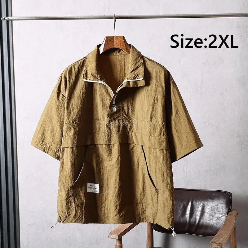 M/L/XL/2XL/3XL Pet Groomer Lapel Work Clothes Unisex Summer Salon Hairdressers Wrap Short Sleeves
