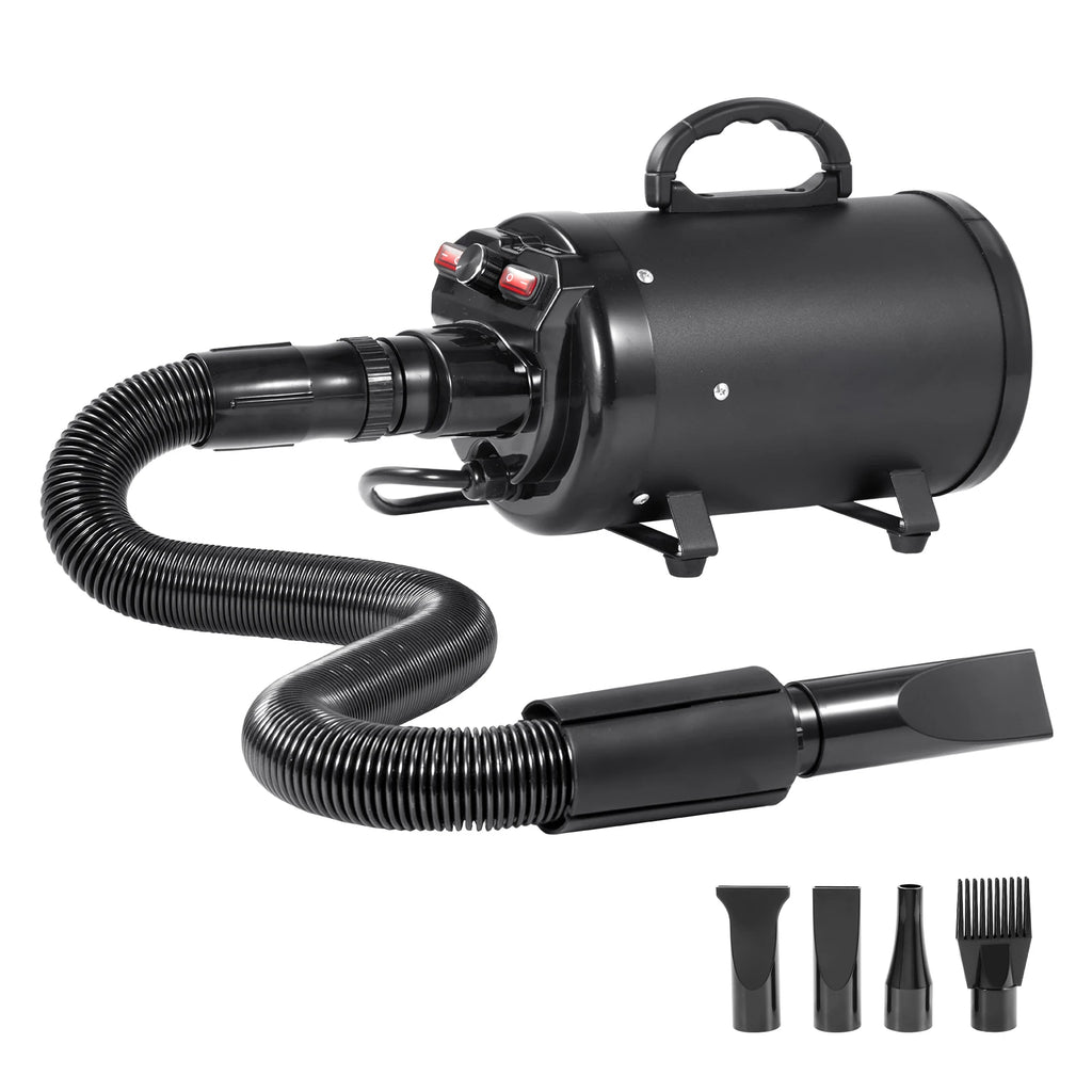 00W/ Dryer Adjustable Speed Temperature Control with 4 Nozzle and Extendable Hose for Pet Hair Grooming