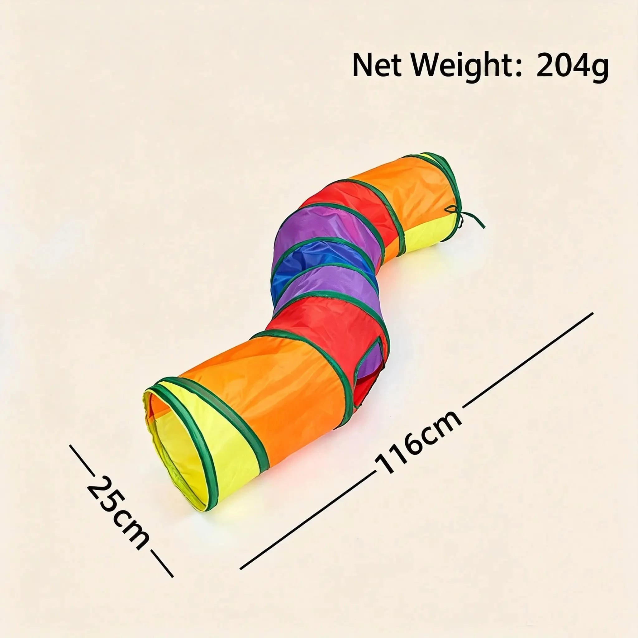 Foldable Rainbow Cat Tunnel Multi Channel Interactive Play Tube with Hanging Ball, Collapsible Hideaway Toy for Kittens Puppies