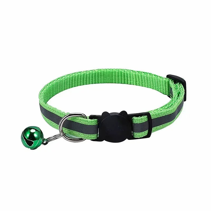 Cat Collar Colors Reflective Breakaway Neck Ring Necklace Bell Pet Products Safety Elastic Adjustable with Soft Material
