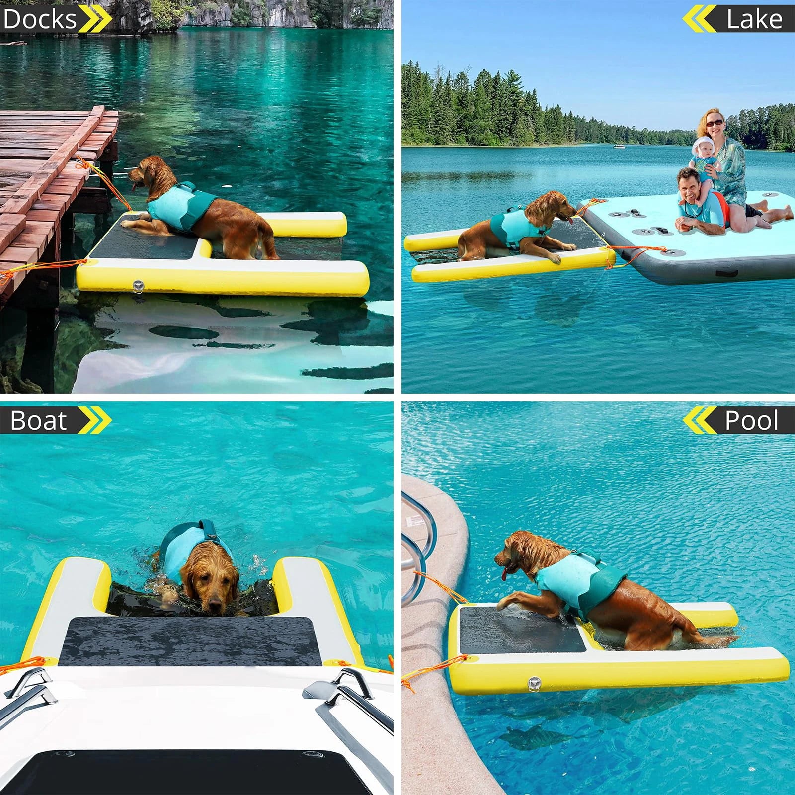 Inflatable outdoor dog ramp