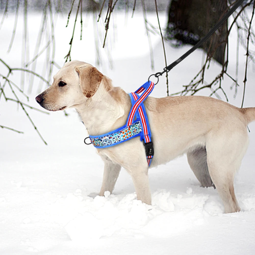 Warm Dog Harness Vest Winter Dog Harnesses Soft Padded Pet Training Harnesses Vests Adjustable