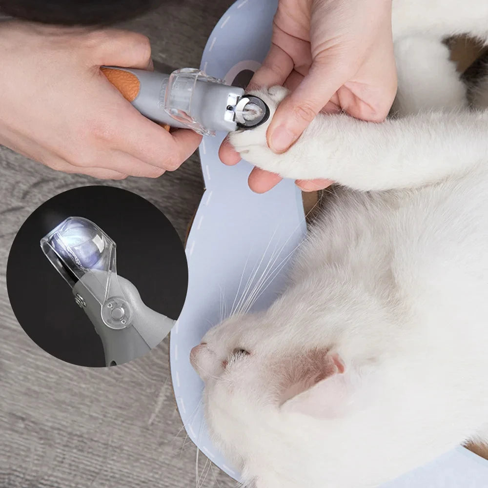 Professional Pet Nail Clipper Scissors With LED Light Cat Dog Nail Clipper Tool Scissors