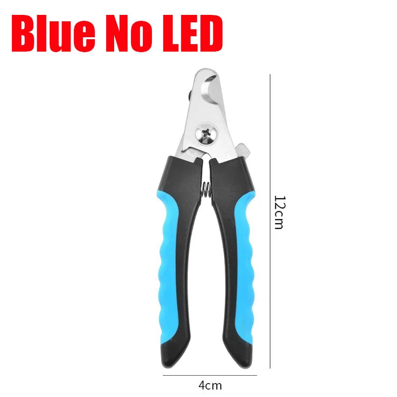 Professional Pet Nail Clipper Scissors With LED Light Cat Dog Nail Clipper Tool Scissors