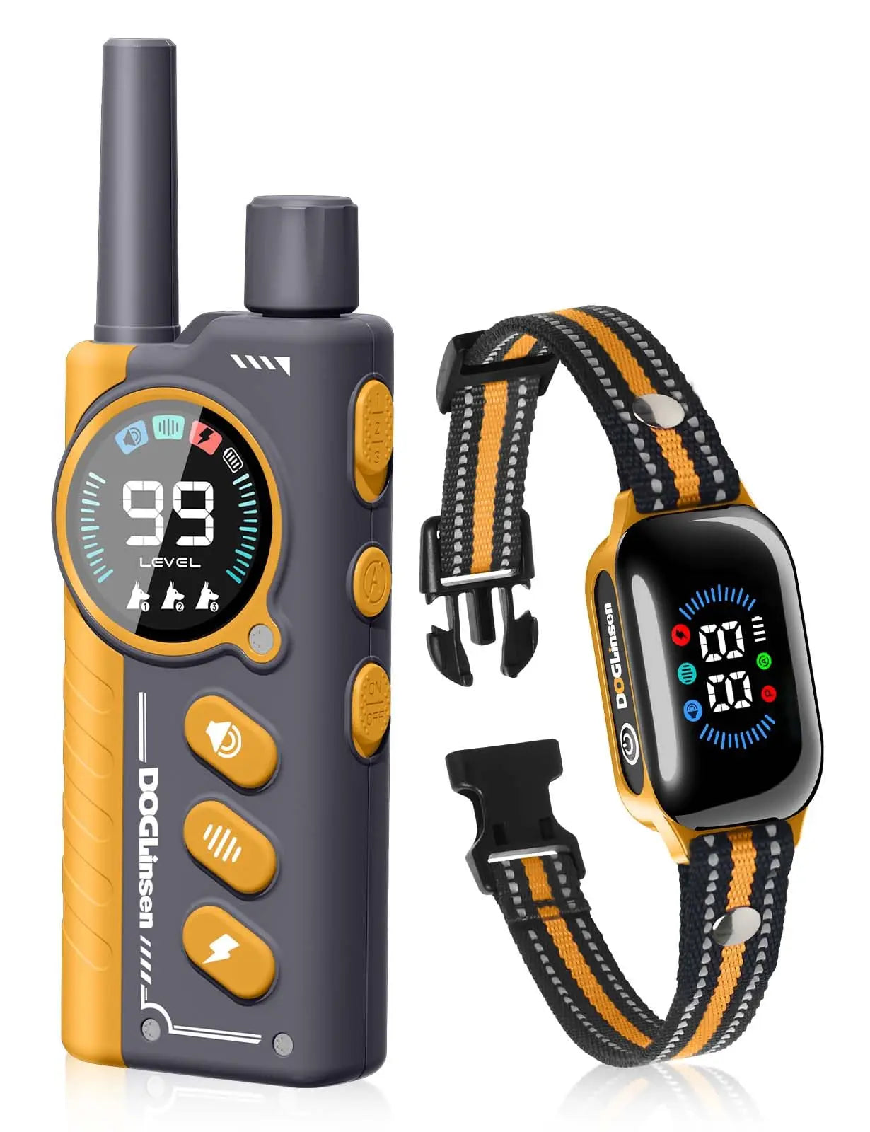 IPX7 Waterproof Dog Training Collar,Smart 2-in-1 Auto Anti-Bark and Shock Collar for All Size Dogs,3300FT Remote Electric Collar