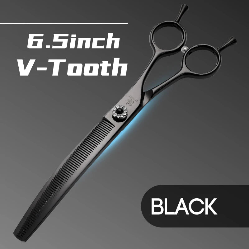High-end 7.25 inch Professional Pet Dog Grooming Scissors Curved Thinning Chunker Shears