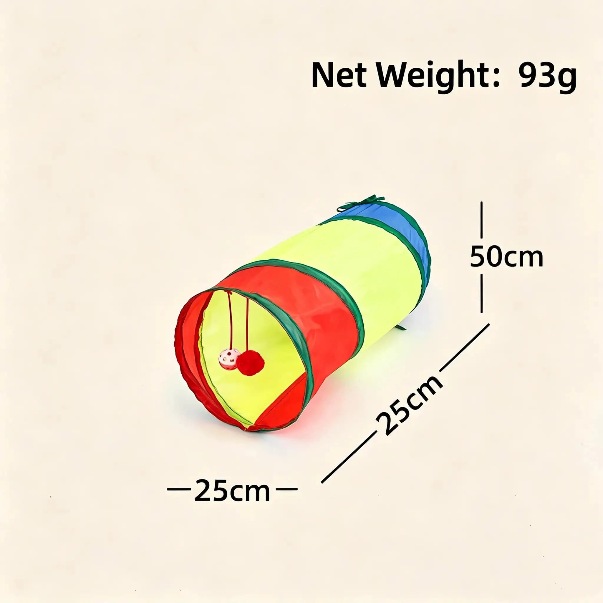 Foldable Rainbow Cat Tunnel Multi Channel Interactive Play Tube with Hanging Ball, Collapsible Hideaway Toy for Kittens Puppies