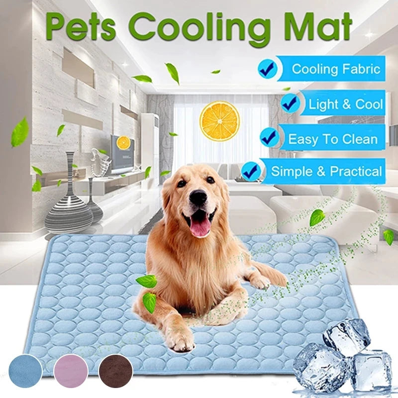 Dog Mat Cooling Summer Pad Mat For Dogs Cat Blanket Sofa Breathable Pet Dog Bed Summer Washable