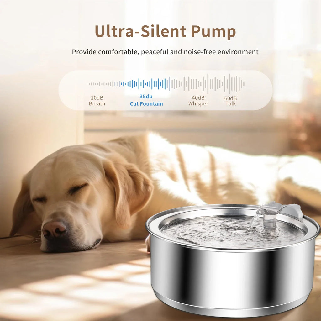 8L Dog water fountain Stainless Steel water dispenser for dogs cats