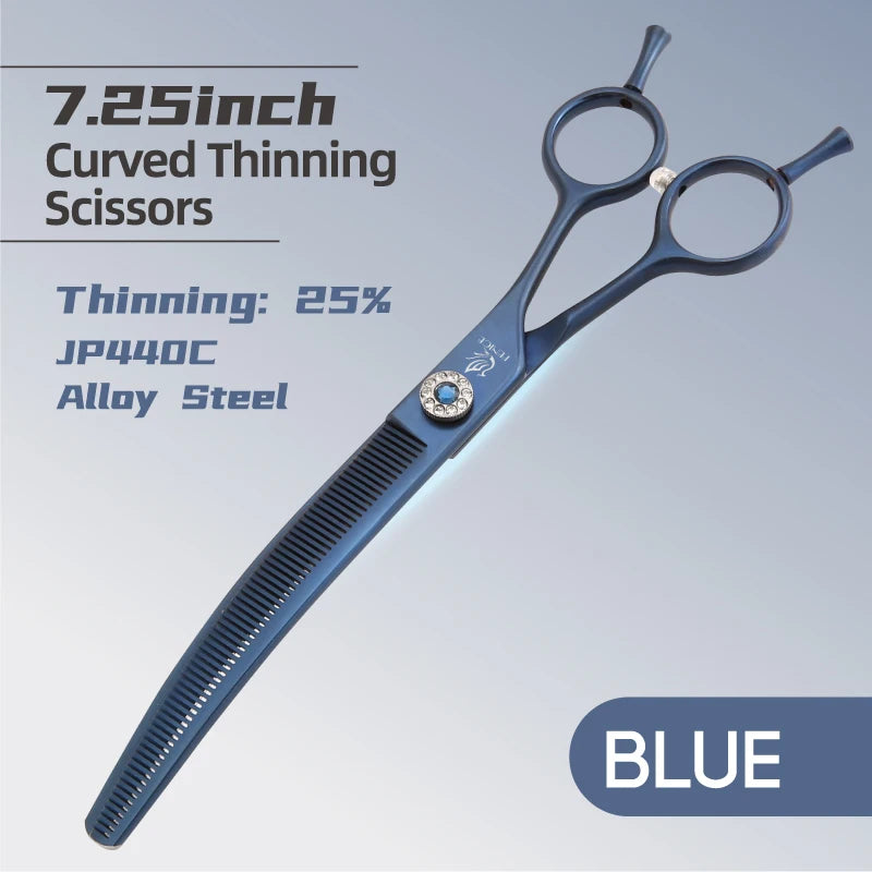 High-end 7.25 inch Professional Pet Dog Grooming Scissors Curved Thinning Chunker Shears