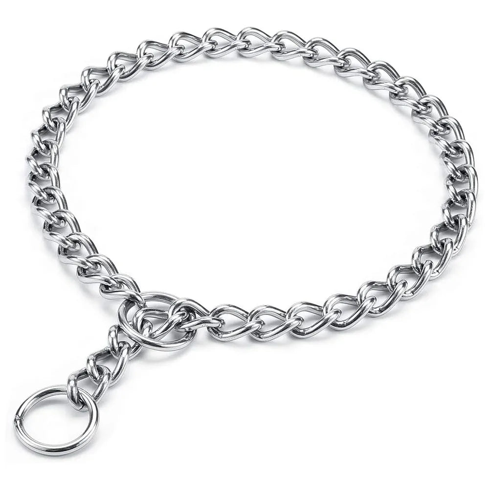 Dog Choke Collar Chew-proof Metal Dog Slip Chain Pinch Collars for Small Medium Large Dogs Training