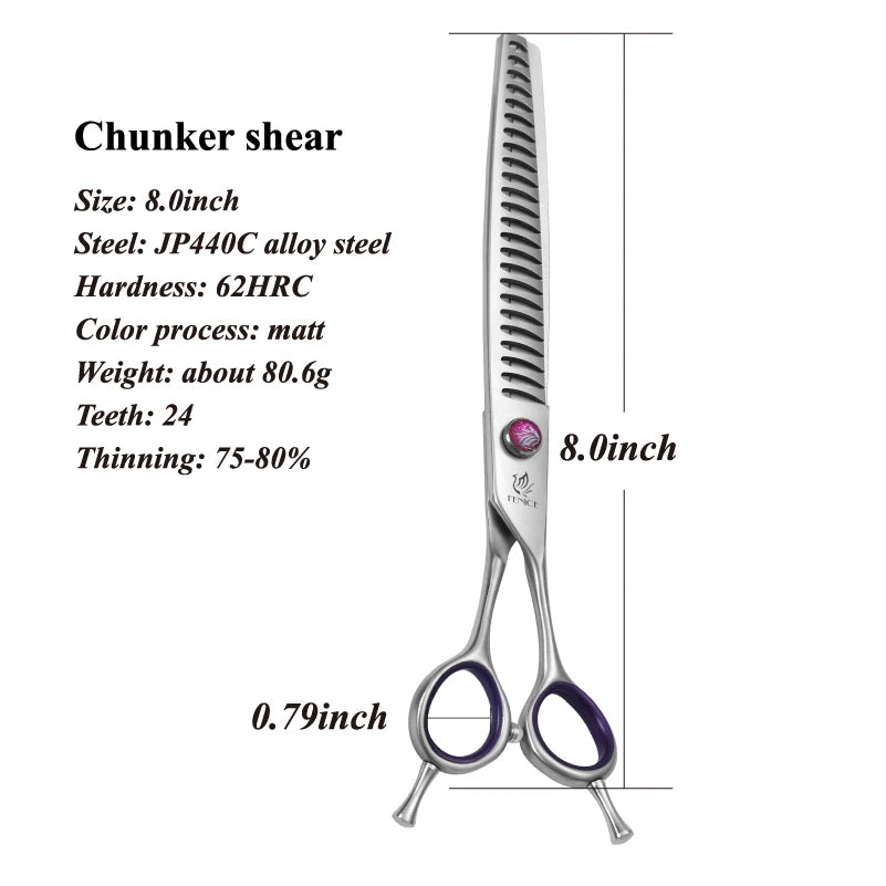 7/8 Inch Professional Pet Dogs Grooming Scissors Straight Curved Thinning Chunker Shear Scissors Set For Dogs