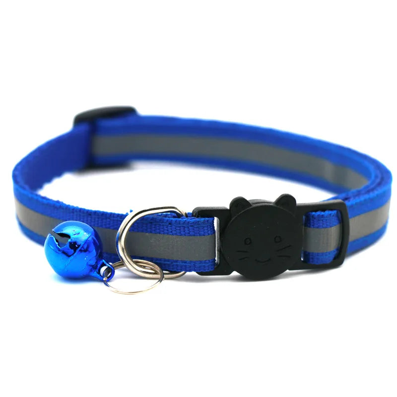 Cat Collar Colors Reflective Breakaway Neck Ring Necklace Bell Pet Products Safety Elastic Adjustable with Soft Material