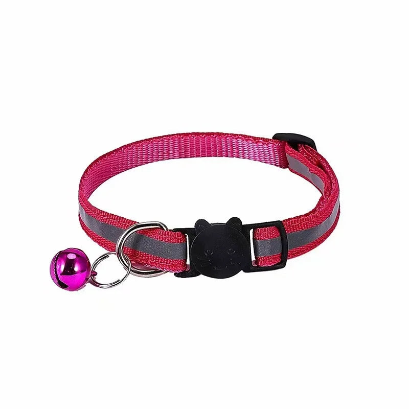 Cat Collar Colors Reflective Breakaway Neck Ring Necklace Bell Pet Products Safety Elastic Adjustable with Soft Material
