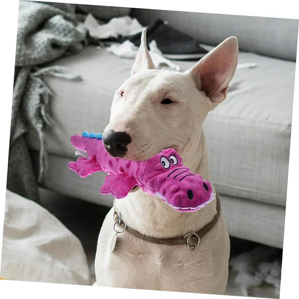 Indestructible Robust Crocodiles Dog Toy Unbreakable Stuffed Plush Dog Toy for Aggressive Chewer Interactive Dog Toy for Boredom