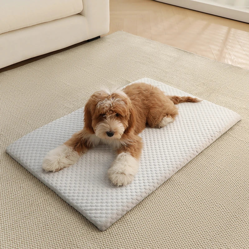 New Summer Ice Silk Cooling Pet Mat Thick Breathable Dog Bed Pad Non-Slip Washable Pet Cooling Sheet for Medium Large Dogs Cats