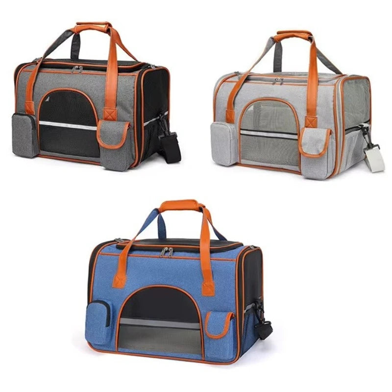 Dog Pet Carrier Bag Multiple Storage Pockets Cat Travel Handbag for Medium Cats, Puppy, Rabbits
