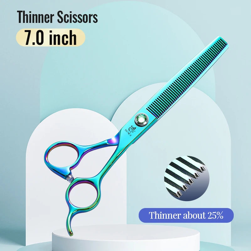 Steel 7.5 Inch Dog Beauty Scissors Pet Dogs Grooming Scissors Set Straight&Curved &Thinner&Chunker Shears Kits