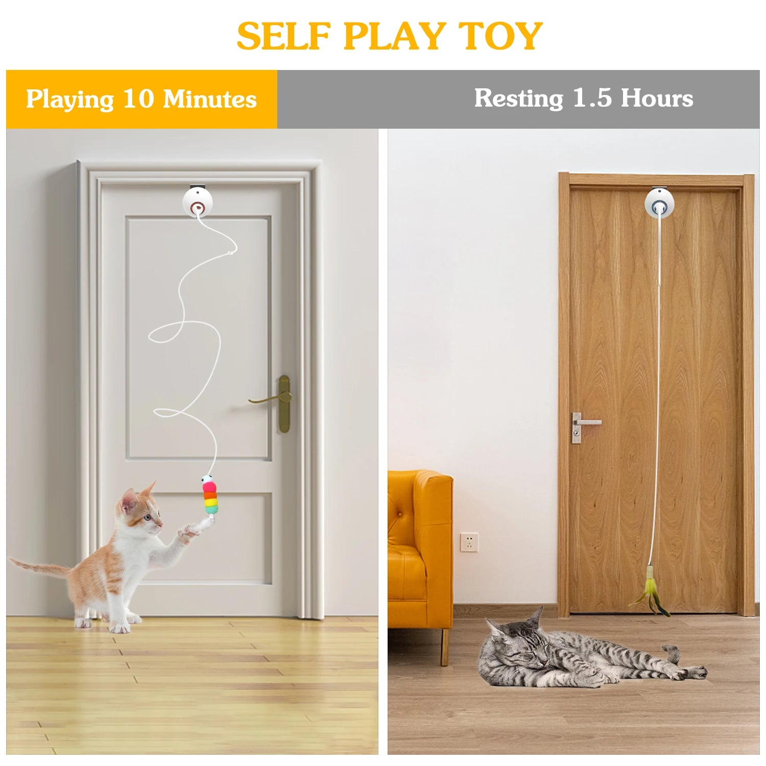 Interactive Cat Feather Toys, Hanging Electric Cat Toys for Indoor Cats,  Cat Teaser Toy, Kitten Toys,