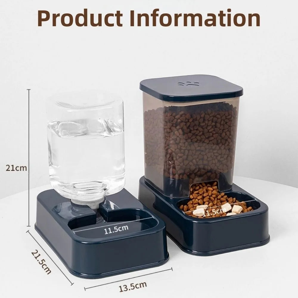 Pet Automatic Feeder Large Capacity 2 Styles Cat Dog Water Dispenser Feeder Set Plastic 3 Colors