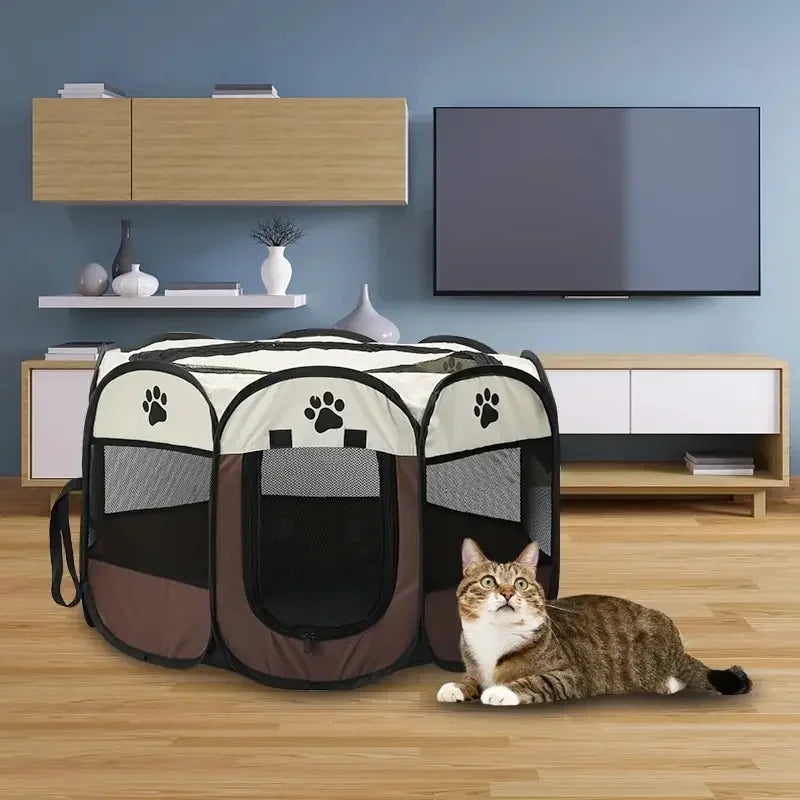 Portable Foldable Pet Tent Kennel Octagonal Fence Puppy Shelter Easy To Use Outdoor Easy Operation Large Dog