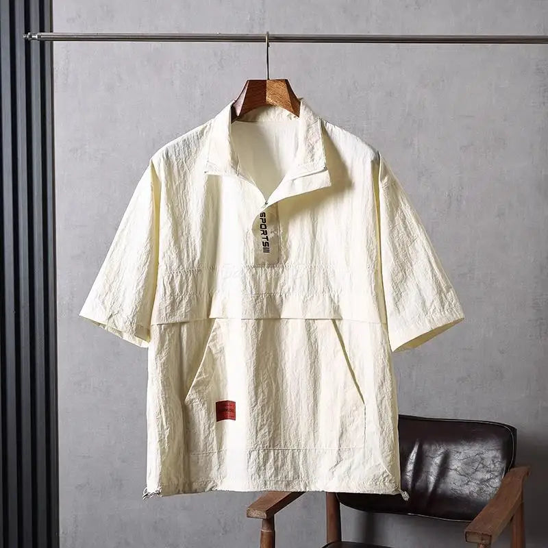 M/L/XL/2XL/3XL Pet Groomer Lapel Work Clothes Unisex Summer Salon Hairdressers Wrap Short Sleeves