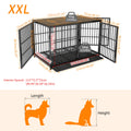 M/L/XL/2XL Dog Crate Cage Furniture Wooden Pet Kennel Table with Three Doors and Removable Tray Deco