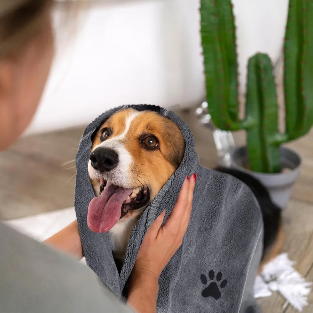 Large Size Pet Grooming Towel, Reusable Microfiber Cloth for Efficient Drying After Bath