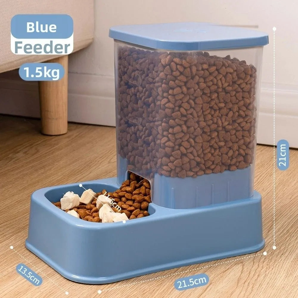 Pet Automatic Feeder Large Capacity 2 Styles Cat Dog Water Dispenser Feeder Set Plastic 3 Colors