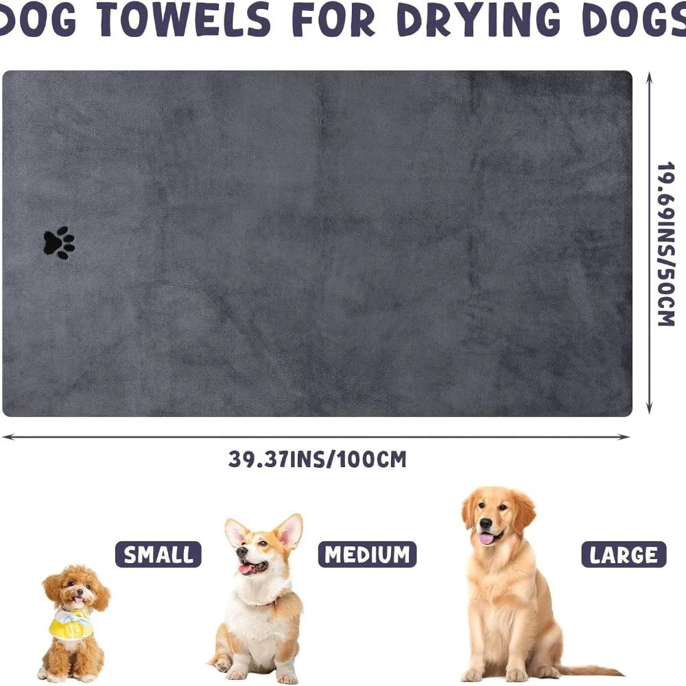 Large Size Pet Grooming Towel, Reusable Microfiber Cloth for Efficient Drying After Bath